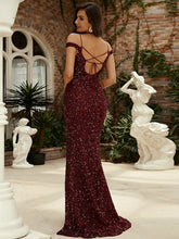 Spaghetti Strap Burgundy Prom Dress